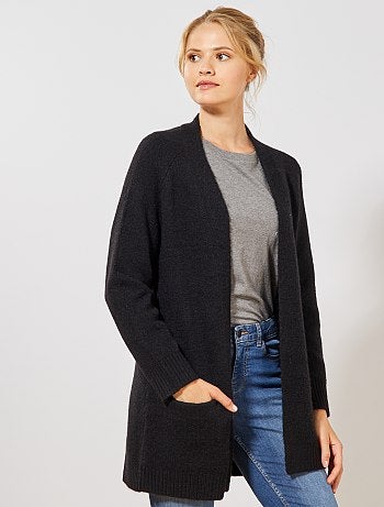 Chaqueta larga de punto bobo - Kiabi