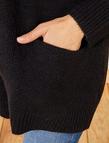 Chaqueta larga de punto bobo - Kiabi