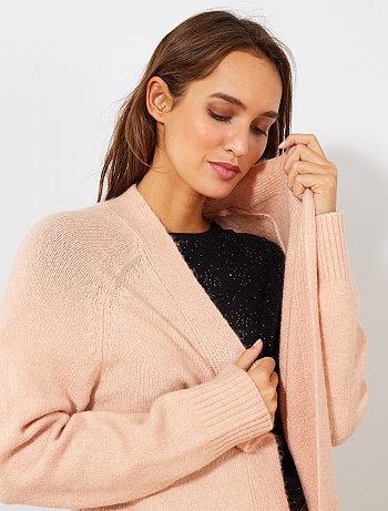 Chaqueta larga de punto bobo - Kiabi