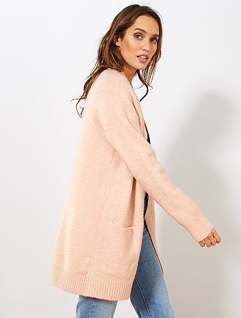 Chaqueta larga de punto bobo - Kiabi