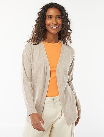 Chaqueta larga de punto fino
