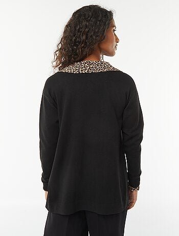 Chaqueta larga de punto fino