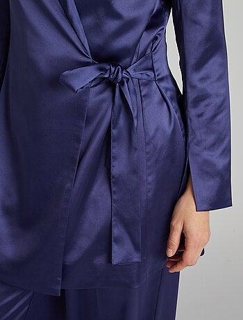 Chaqueta larga de raso