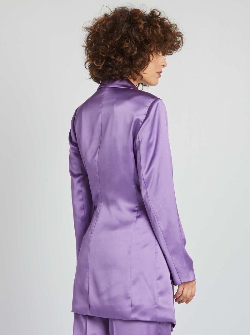 Chaqueta larga de raso PURPURA - Kiabi