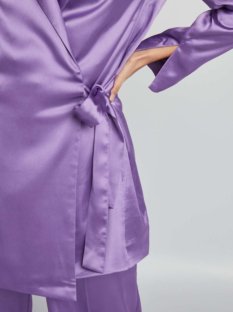 Chaqueta larga de raso PURPURA - Kiabi