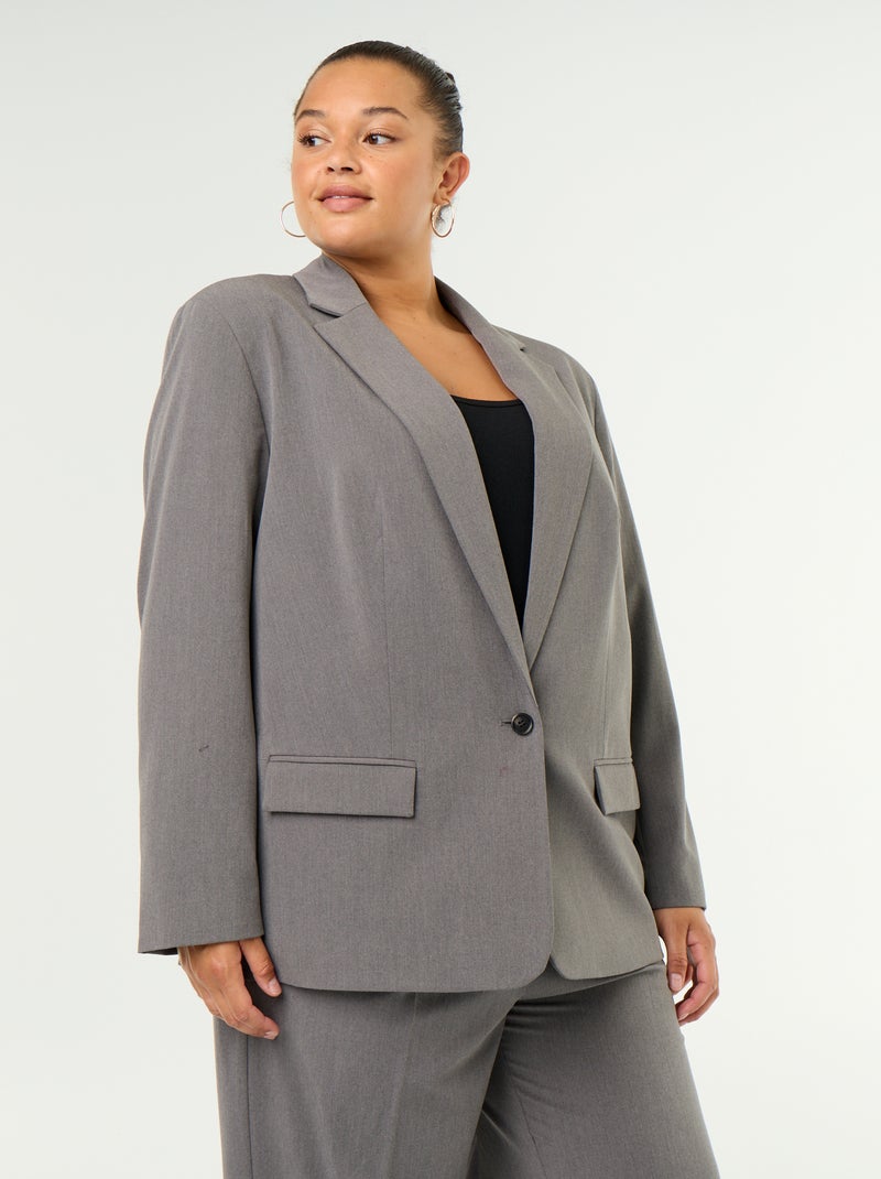Chaqueta larga de sastre Gris - Kiabi