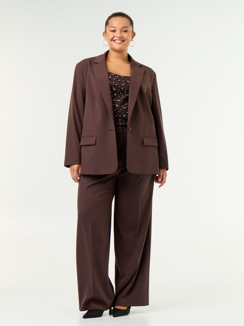 Chaqueta larga de sastre Marron - Kiabi