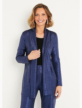 Chaqueta larga formal de punto brillante - AFIBEL