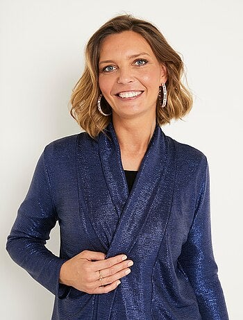 Chaqueta larga formal de punto brillante - AFIBEL