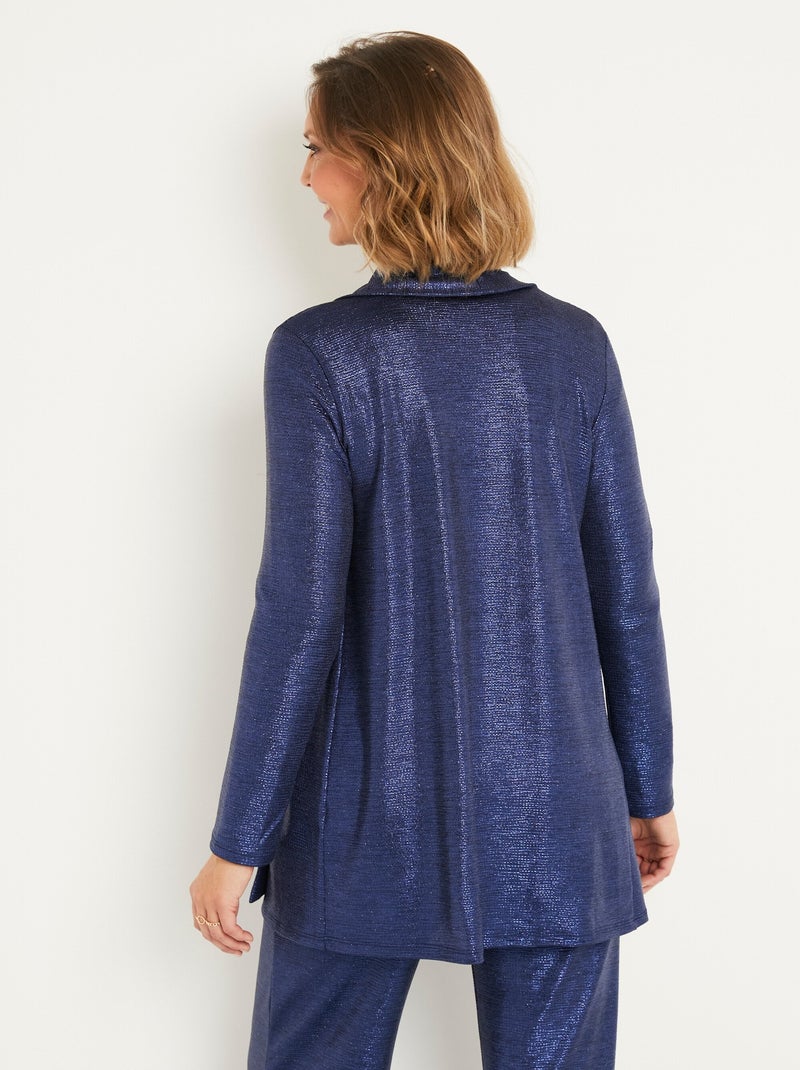 Chaqueta larga formal de punto brillante - AFIBEL Azul noche - Kiabi