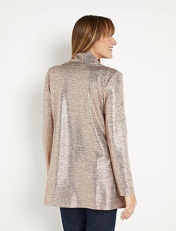 Chaqueta larga formal de punto brillante - AFIBEL