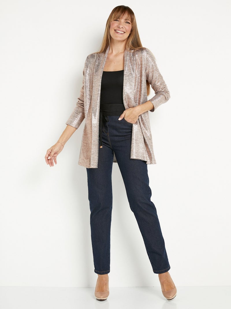 Chaqueta larga formal de punto brillante - AFIBEL Cobre - Kiabi
