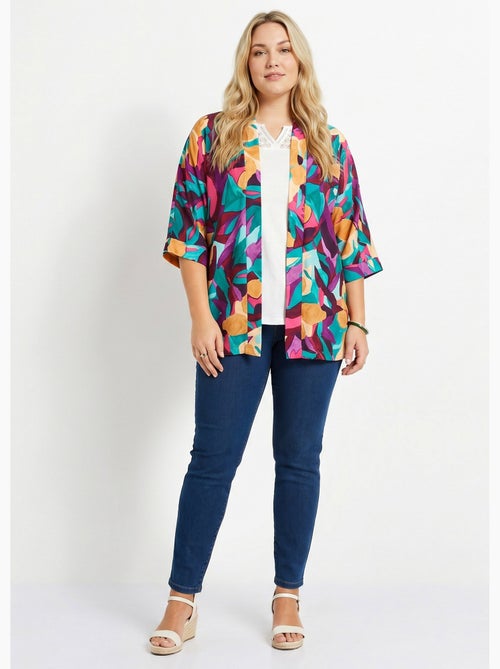 Chaqueta larga holgada con estampado floral - Afibel - Kiabi