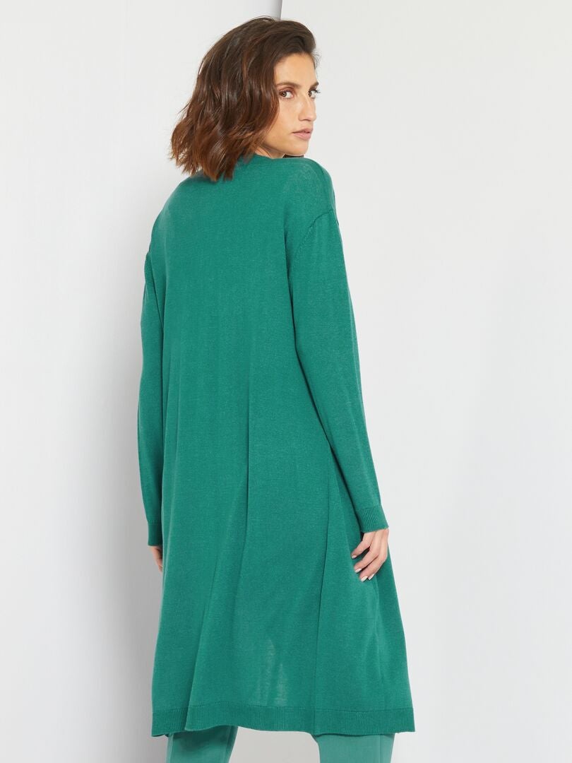 Chaqueta larga lisa de punto AZUL Kiabi 15.00€