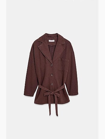 Chaqueta larga oversize con cinturón dilvin