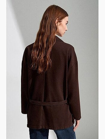 Chaqueta larga oversize con cinturón dilvin
