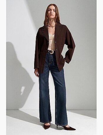 Chaqueta larga oversize con cinturón dilvin