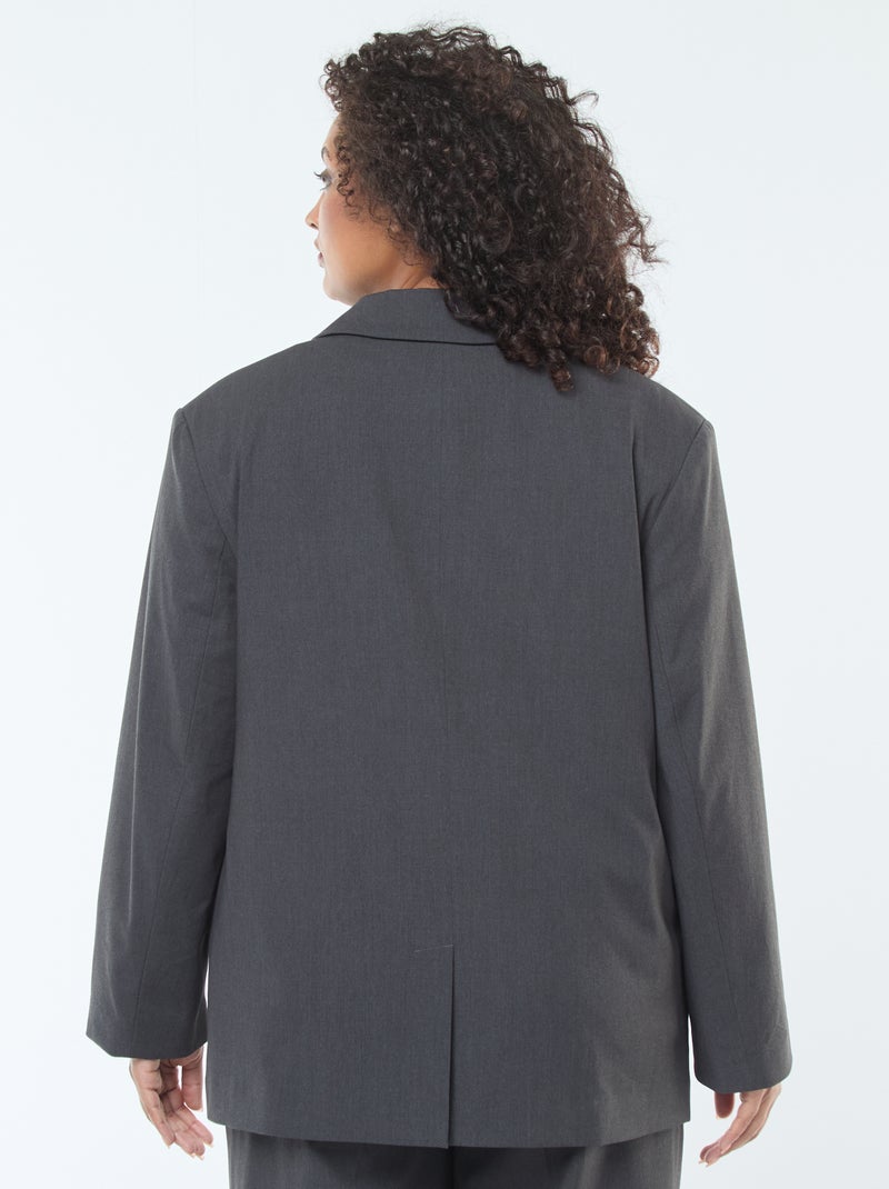 Chaqueta larga oversize Gris - Kiabi