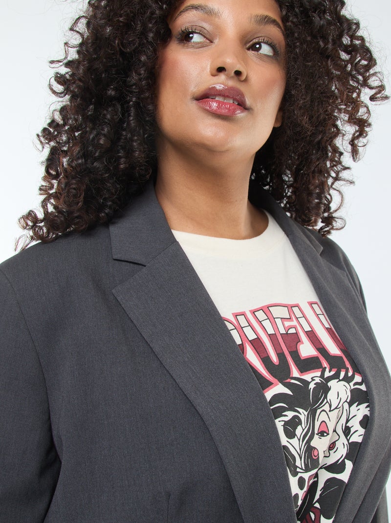 Chaqueta larga oversize Gris - Kiabi