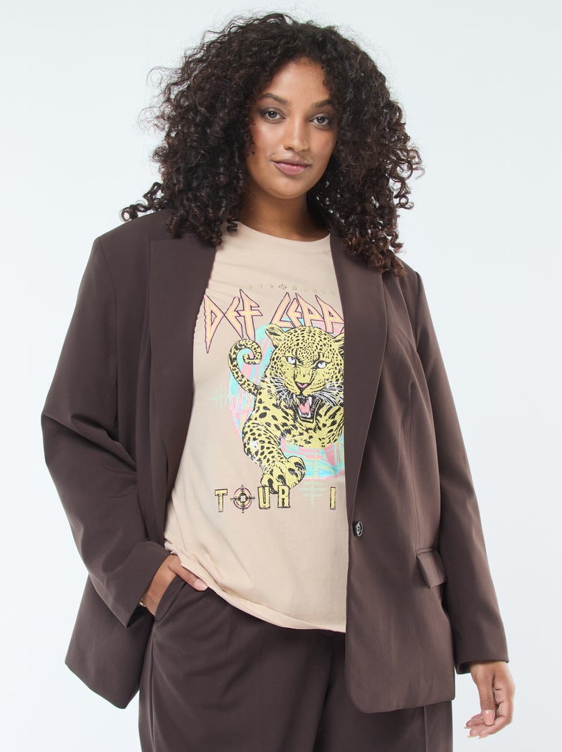 Chaqueta larga oversize Marron - Kiabi