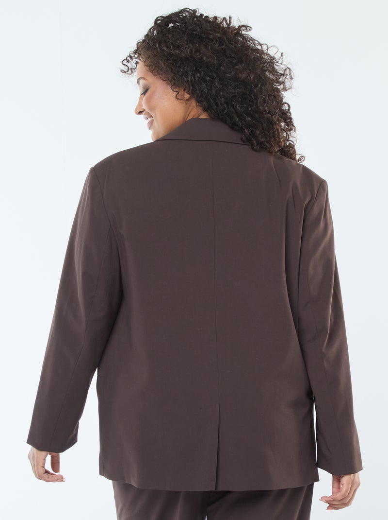 Chaqueta larga oversize Marron - Kiabi