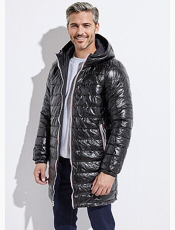 Chaqueta larga reversible de plumas con capucha - AFIBEL