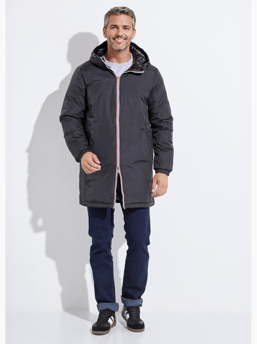 Chaqueta larga reversible de plumas con capucha - AFIBEL - Kiabi