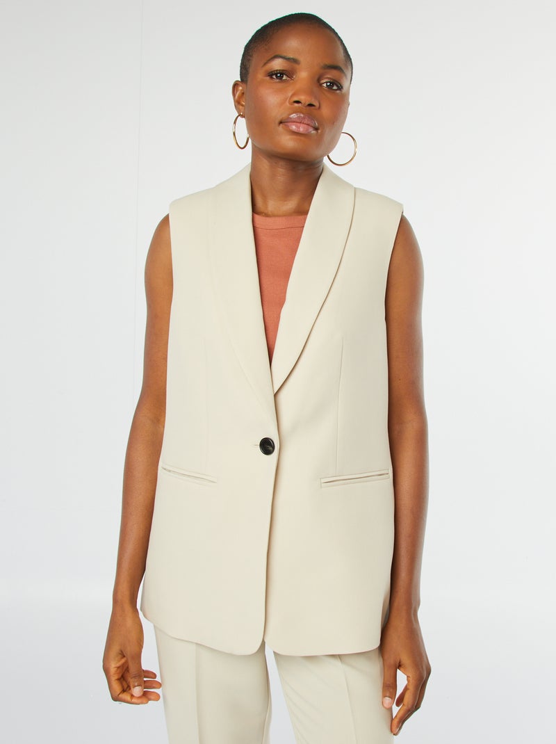 Chaqueta larga sin mangas GRIS - Kiabi