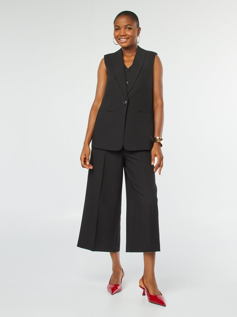 Chaqueta larga sin mangas negro - Kiabi