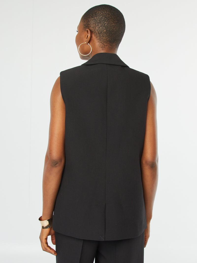 Chaqueta larga sin mangas negro - Kiabi