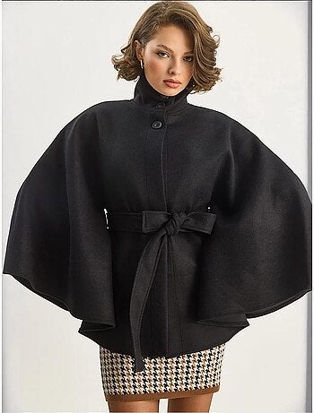Chaqueta larga texturizada con cierre de botones lucci