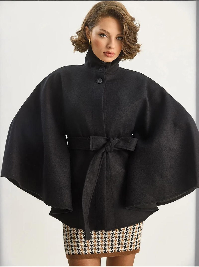 Chaqueta larga texturizada con cierre de botones lucci Negro - Kiabi