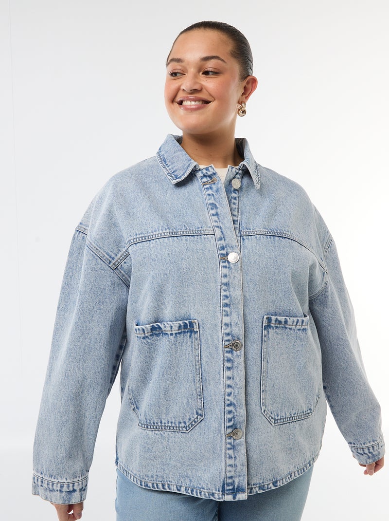 Chaqueta larga vaquera Azul - Kiabi