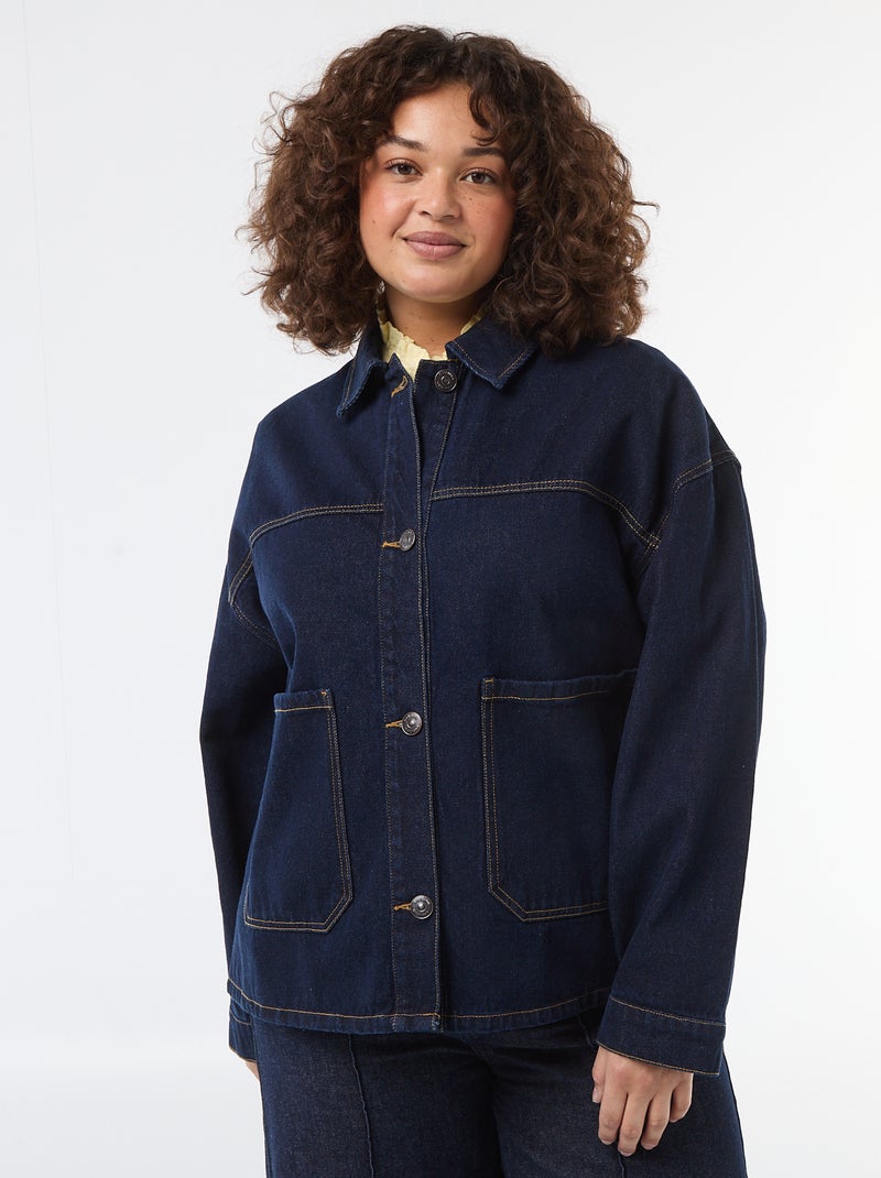 Chaqueta larga vaquera Azul - Kiabi
