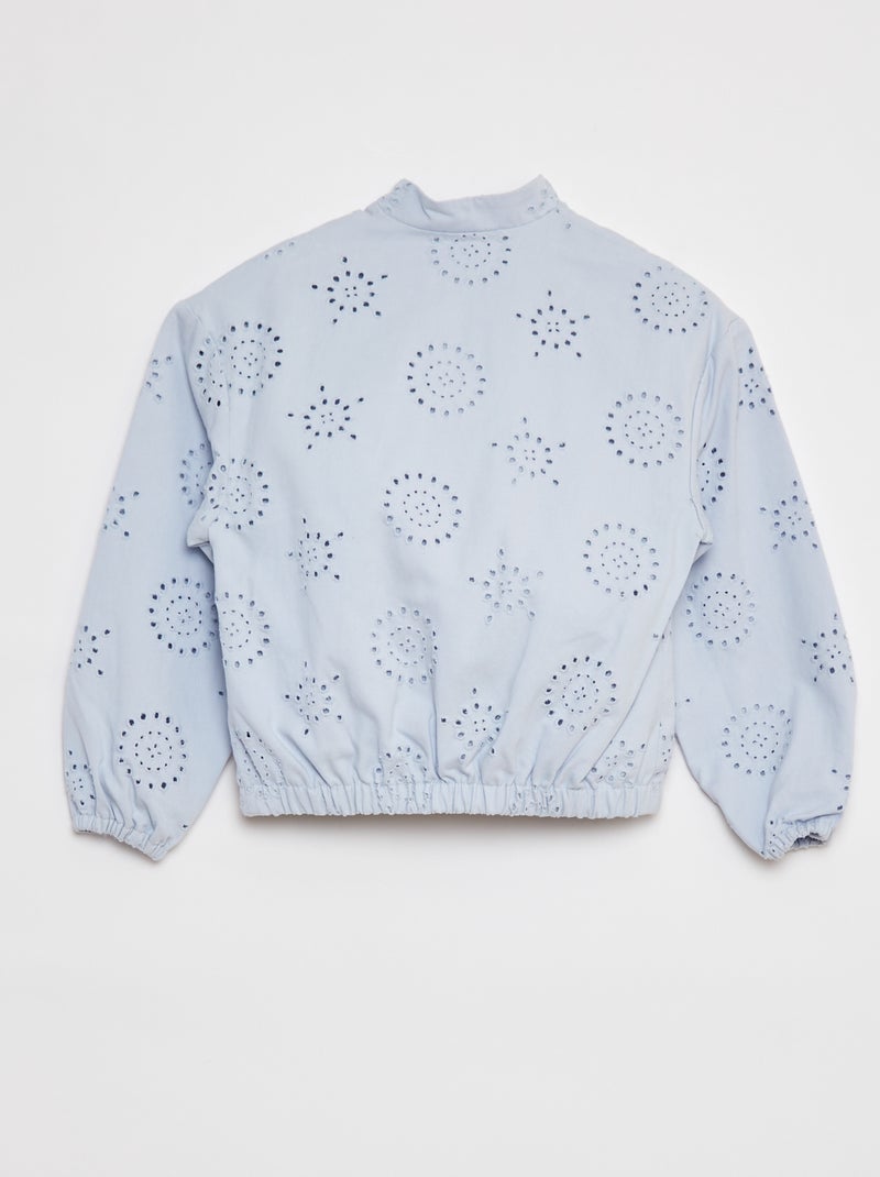 Chaqueta ligera con bordado inglés AZUL - Kiabi