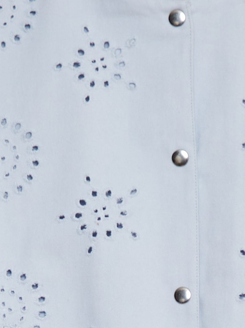 Chaqueta ligera con bordado inglés AZUL - Kiabi