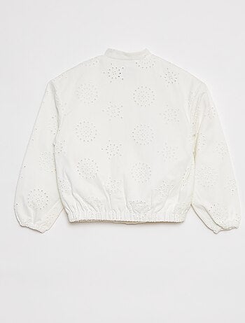 Chaqueta ligera con bordado inglés
