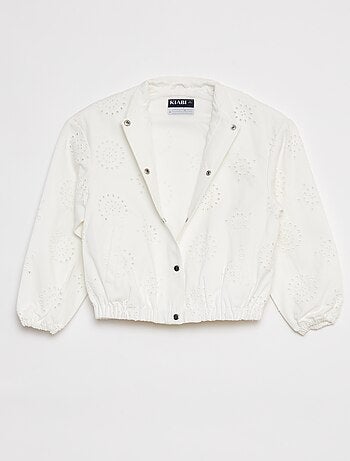 Chaqueta ligera con bordado inglés