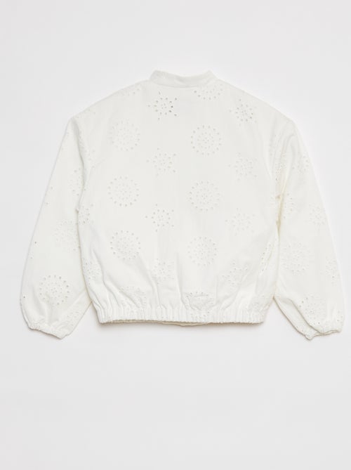 Chaqueta ligera con bordado inglés - Kiabi