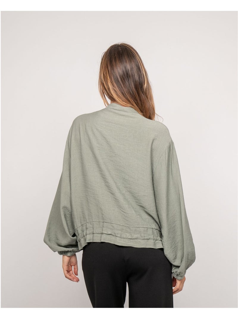 Chaqueta ligera con cremallera ULEO Caqui - Kiabi