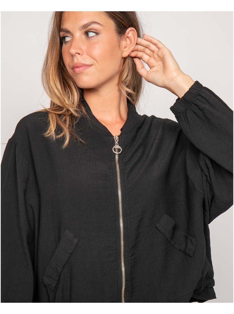 Chaqueta ligera con cremallera ULEO Negro - Kiabi