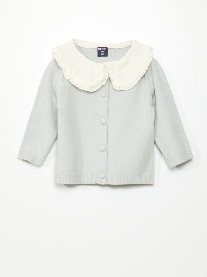 Chaqueta ligera con cuello bebé AZUL - Kiabi