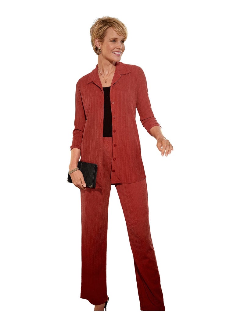 Chaqueta ligera con cuello camisero y punto fantasía. - AFIBEL Naranja - Kiabi