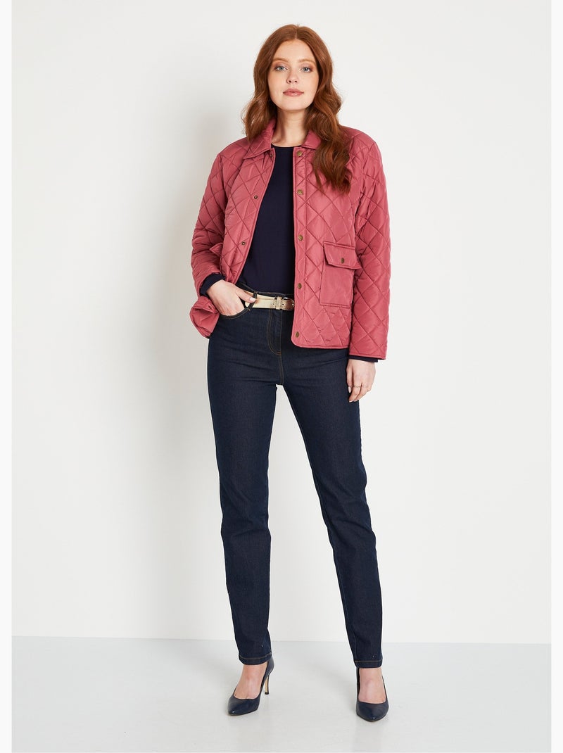 Chaqueta ligera de plumón acolchado con botones a presión - Afibel Rosa viejo - Kiabi