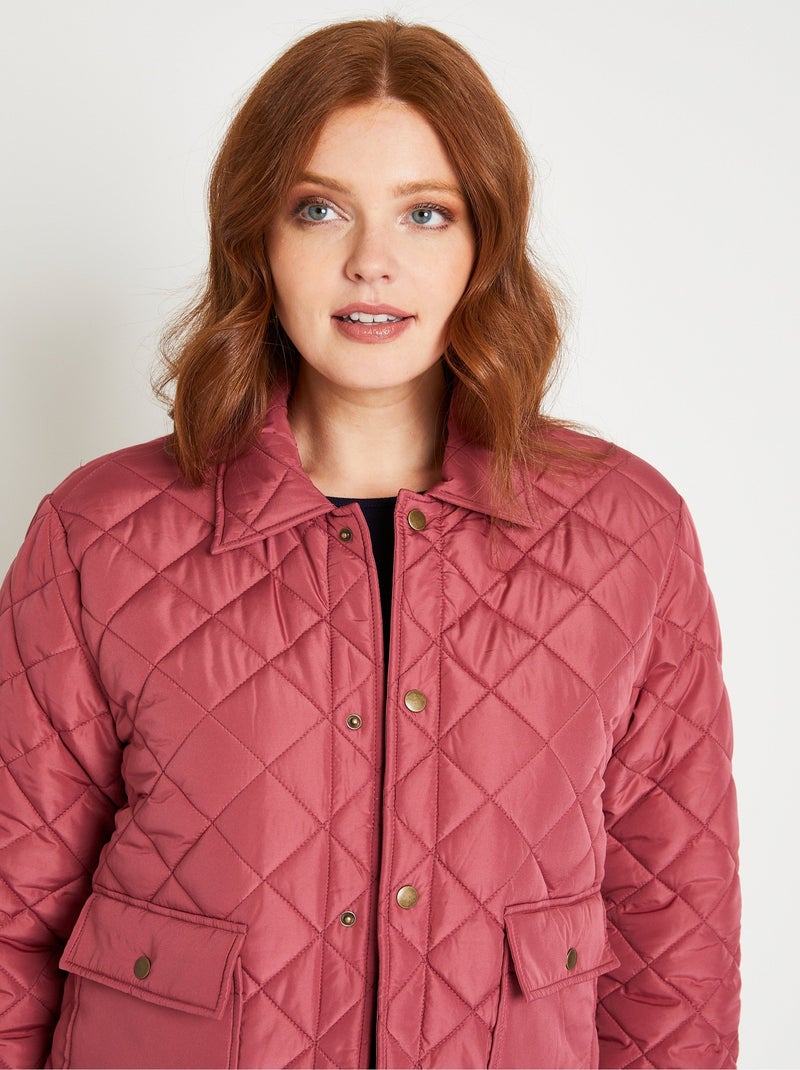 Chaqueta ligera de plumón acolchado con botones a presión - Afibel Rosa viejo - Kiabi