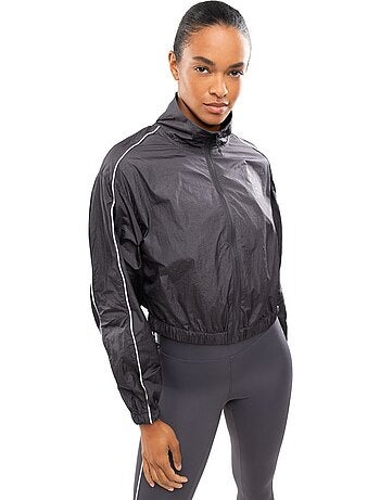 Chaqueta ligera running mujer fitness mujer ueno dark gray