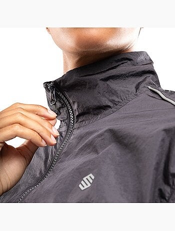 Chaqueta ligera running mujer fitness mujer ueno dark gray