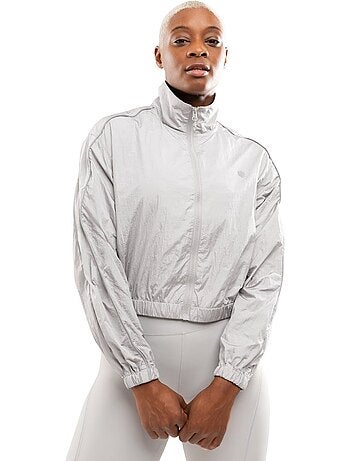 Chaqueta ligera running mujer fitness mujer ueno light gray