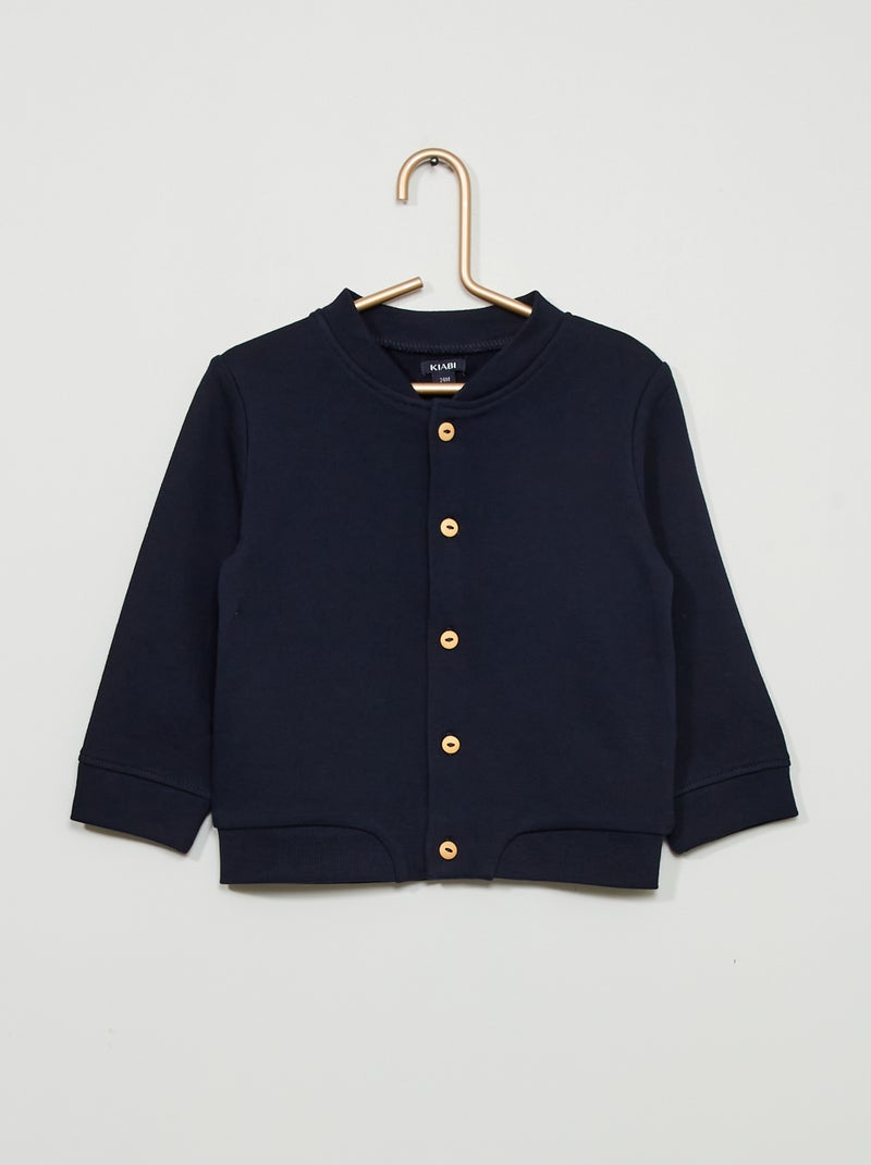 Chaqueta lisa de algodón azul - Kiabi