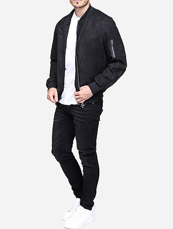 Chaqueta lisa de ante sintético - Frilivin
